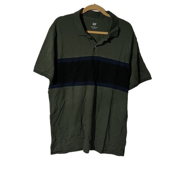 GAP Other - GAP Pique Polo STRETCH Green Colorblock Black Blue Mens Size XL